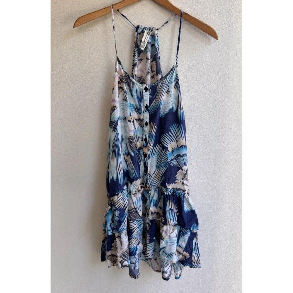 Free People Tropical Tiered Ruffle Dress XS Pockets - Picture 8 of 9